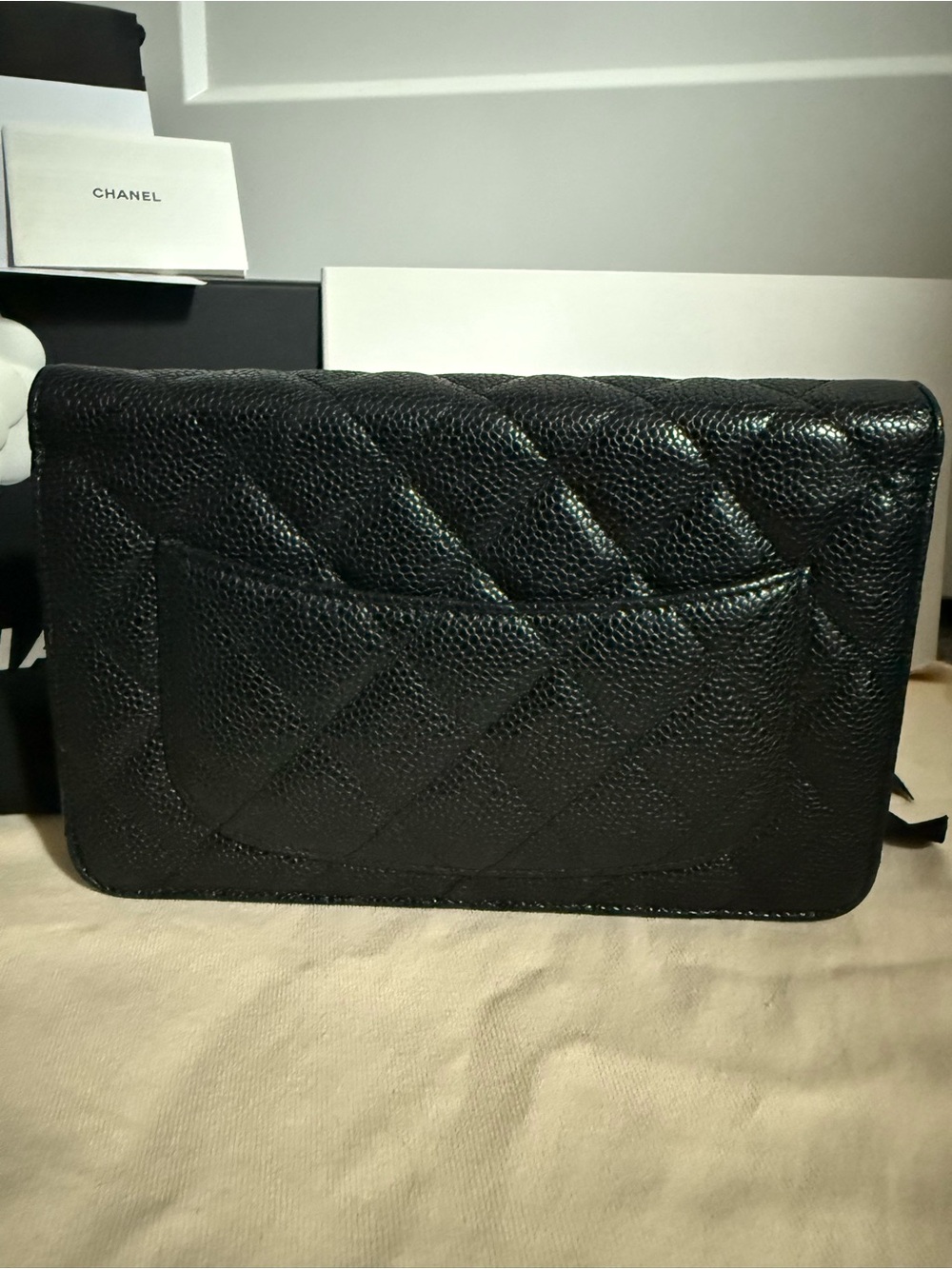 CHANEL Black Quilted Caviar Leather with Gold Hardware - Picture 3 of 13